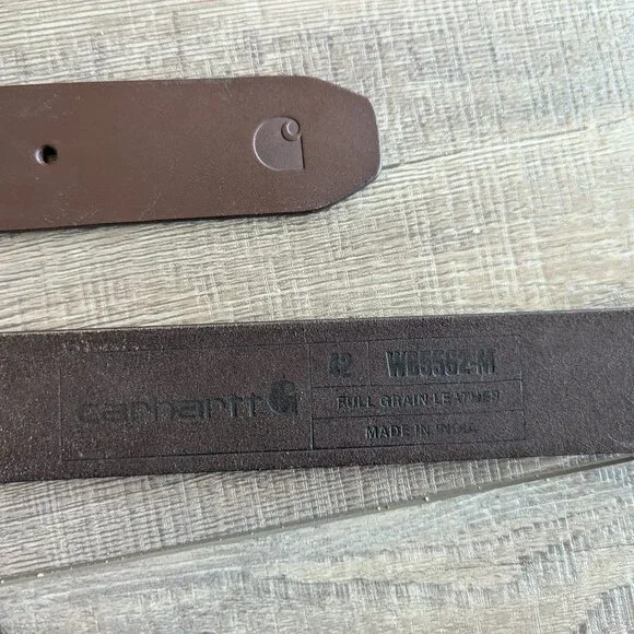 Carhartt Men's Roller Buckle Full Grain Leather Work Belt in Brown 42 - Picture 6 of 9